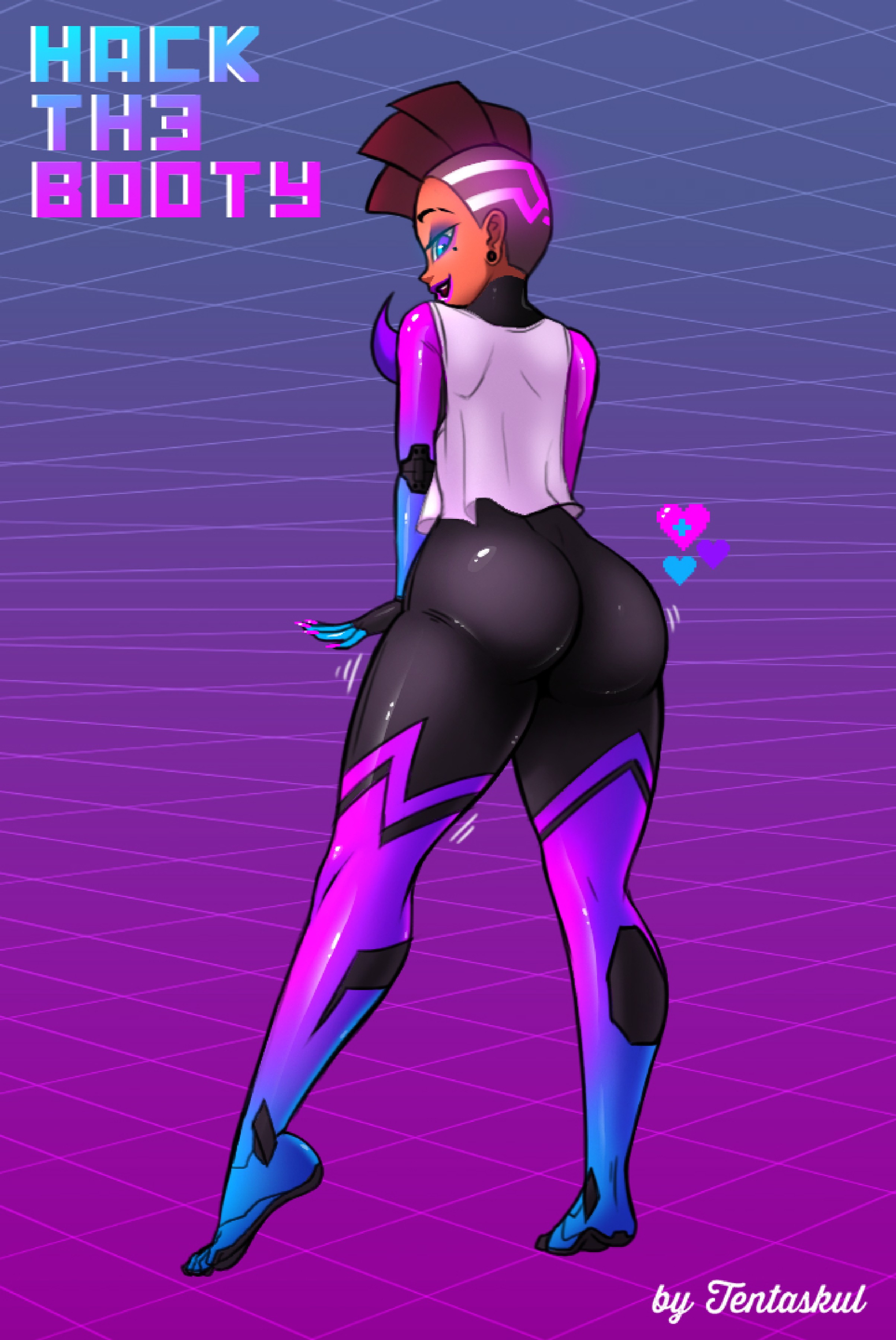 Sexy Sombra in adult comic by Tentaskul - Hack the Booty - Overwatch parody 2017