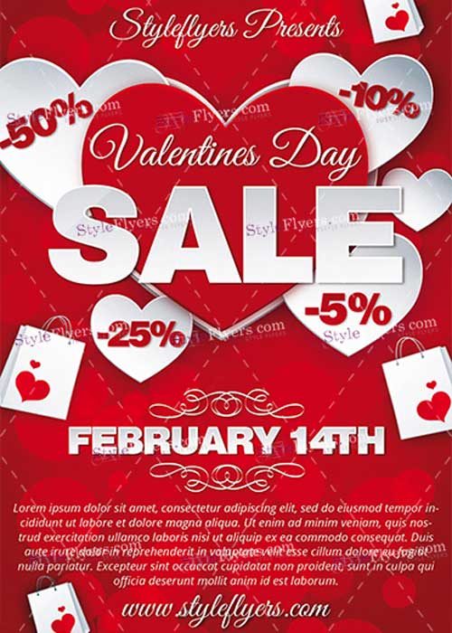 Valentines Day Sale PSD V25 Flyer Template