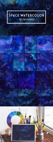 Space Watercolor Textures