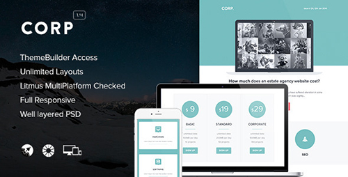 ThemeForest - Corp v1.4 - Responsive Email + Themebuilder Access - 6716001