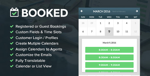 CodeCanyon - Booked v1.9.10 - Appointment Booking for WordPress - 9466968