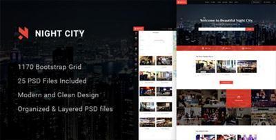 Night City - Multipurpose Geolocation Directory & Events PSD Template 16020566