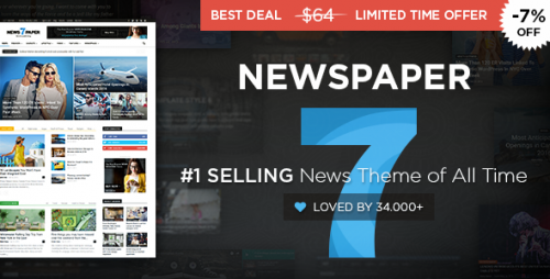 Nulled Newspaper v7.6.1 - WordPress News Theme product graphic