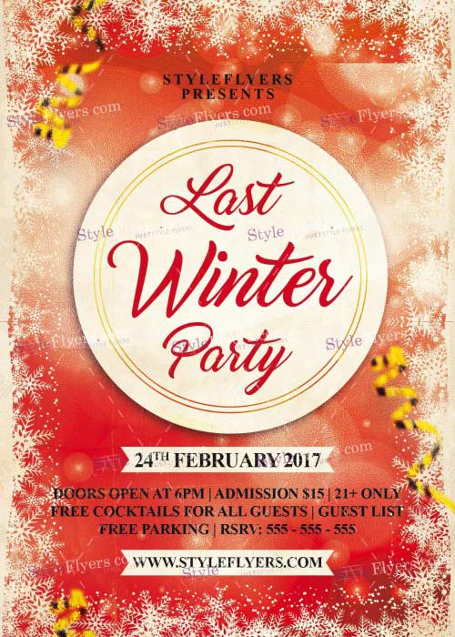 Last Winter Party V5 PSD Flyer Template