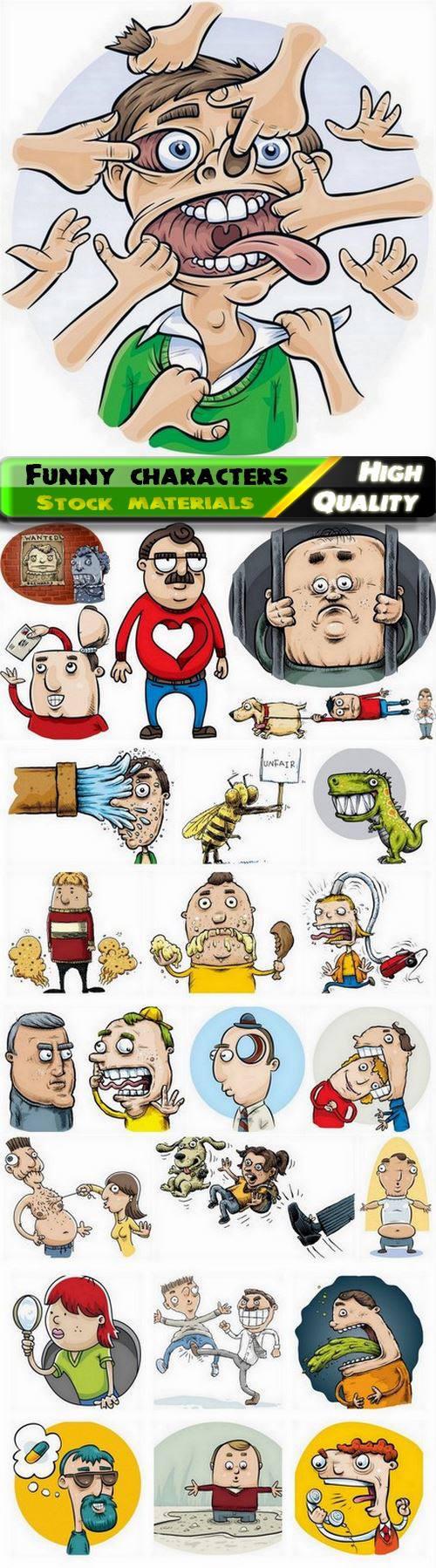 Funny comic characters and sketches of people 25 Eps