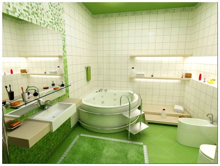 Зеленая ванная комната - продумываем дизайн, сочетание с другими ...