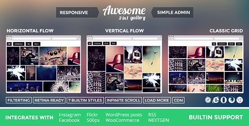 CodeCanyon - Awesome Gallery v2.1.5 - Instagram, Flickr, Facebook galleries on your site. - 6462937
