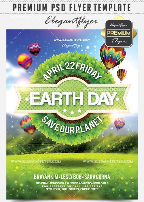 Earth Day V6 Flyer PSD Template + Facebook Cover