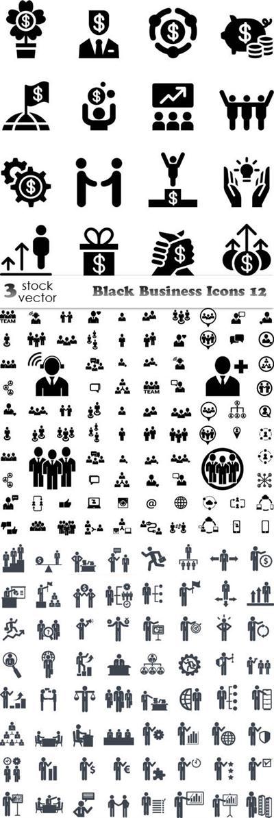 Vectors - Black Business Icons 12