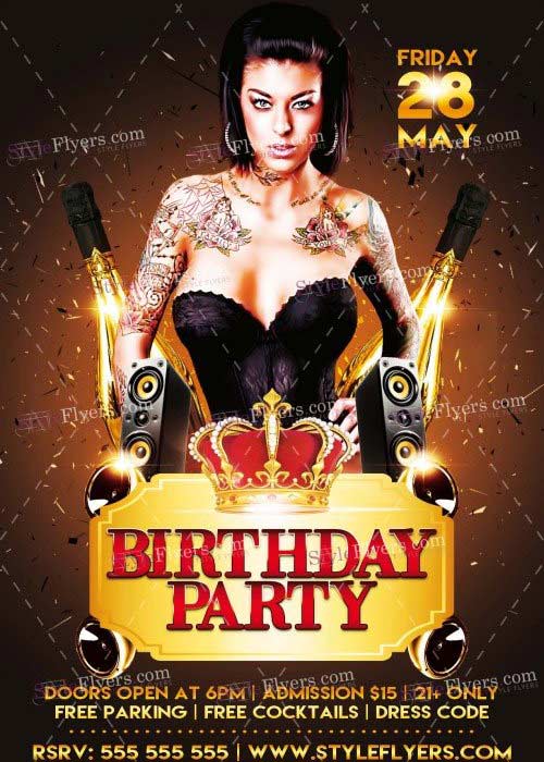 Birthday Party PSD V16 Flyer Template