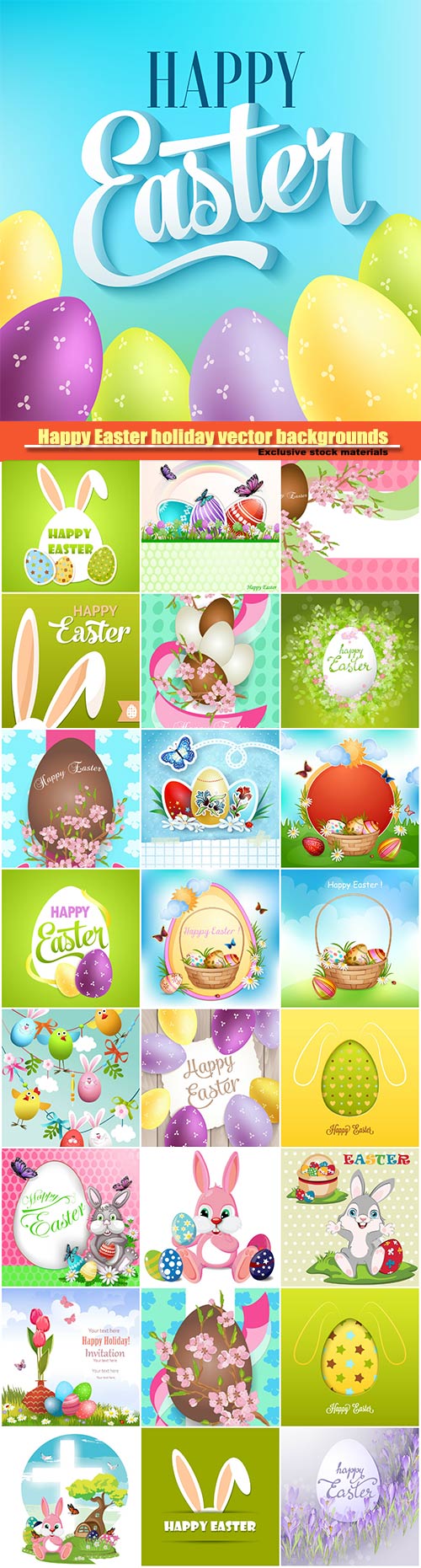 Happy Easter holiday vector backgrounds, Easter Eggs