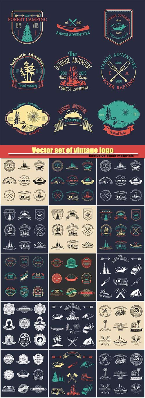 Vector set of vintage logo