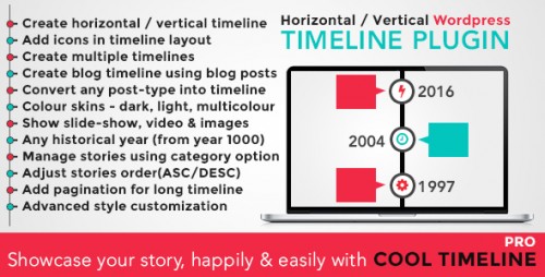 Nulled Cool Timeline Pro v2.0.3 - WordPress Timeline Plugin product graphic