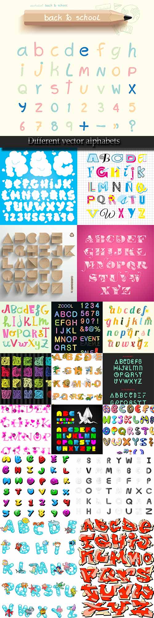 Different vector alphabets