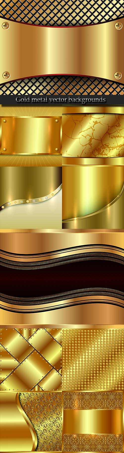 Gold metal vector backgrounds