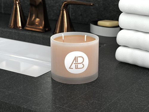 PSD Mock-Up - Frosted Glass Candle