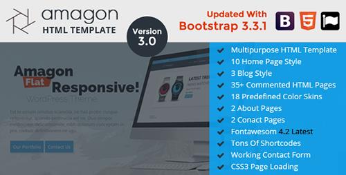 ThemeForest - Amagon v3.0 - Bootstrap Flat Multipurpose HTML5 Template - 7783664