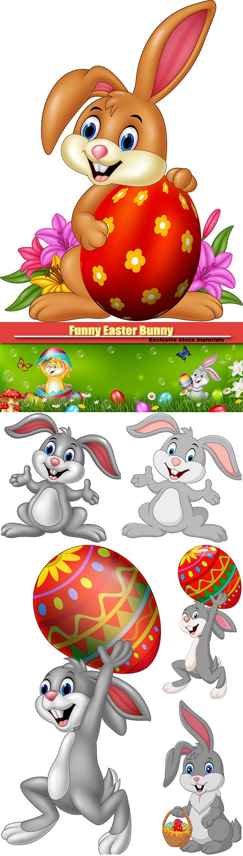 Funny vector Easter Bunny