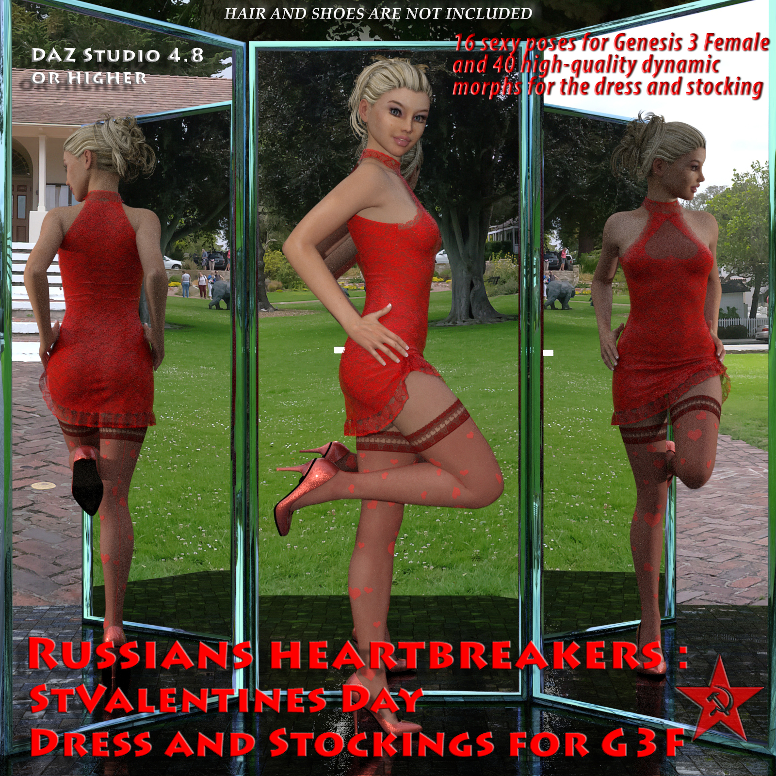 Russians heartbreakers: StValentines Day - Dress and Stockings for G3F