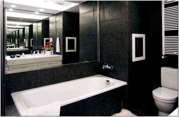 Фото — 24 Черно-белая ванная комната — интересное сочетание цветов