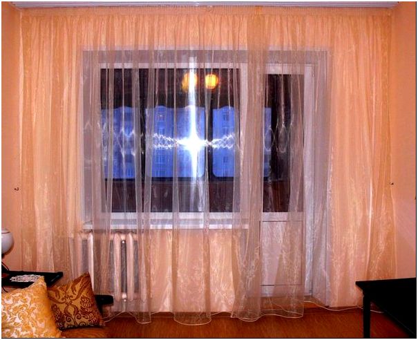 Фото — 20 Прозрачная штора из органзы для зала и гостиной