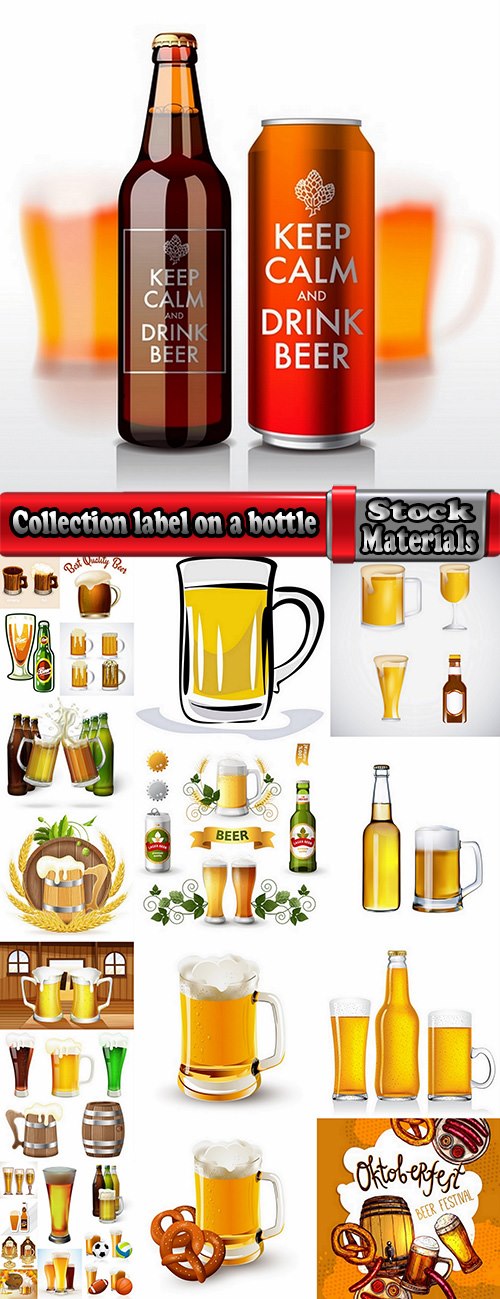 Collection label on a bottle of beer vector image 2-25 EPS