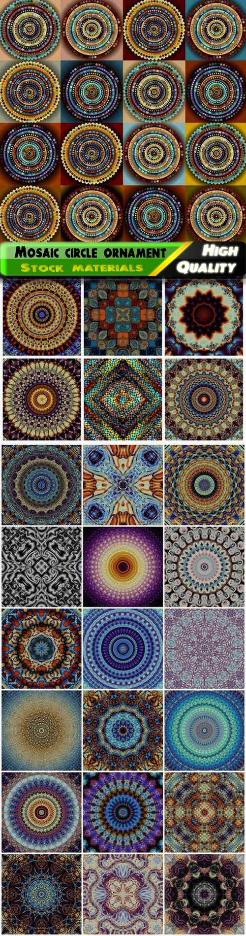 Abstract mosaic circle creative art pattern and ornament 25 Eps