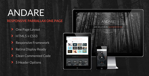 ThemeForest - Andare - Parallax One Page HTML Template (Update: 20 June 15) - 7617329