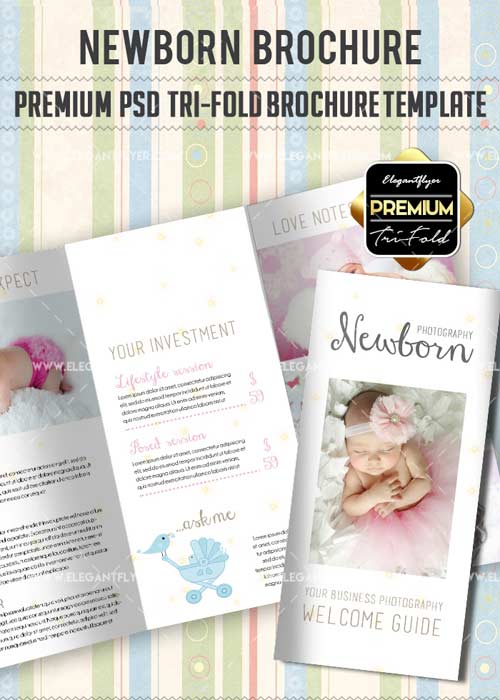 Newborn Premium Tri-Fold PSD V8 Brochure Template