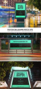 Advertising Billboard Posters Mock-up PSD Templates