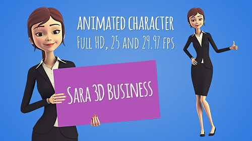 Sara 3D Character in Business Suit - Beautiful Woman Presenter/Manager - Project for After Effects (Videohive)