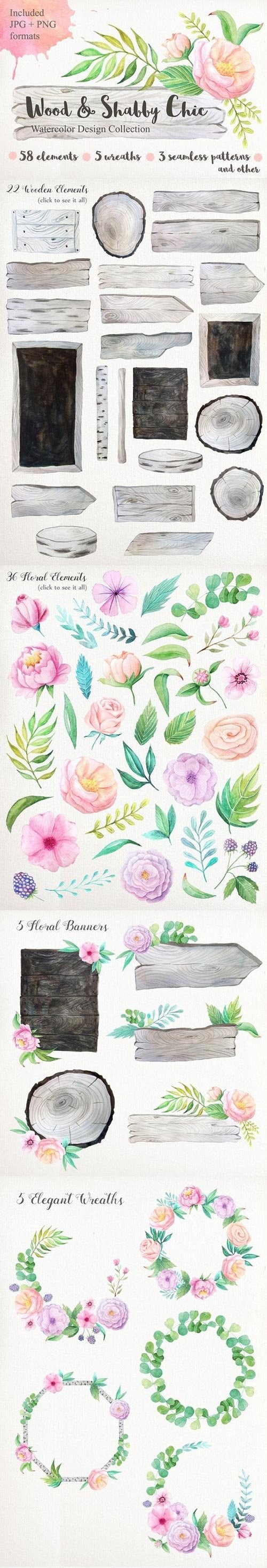 Shabby Chic Watercolor Pack 642123