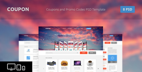 ThemeForest - Coupon - Coupons and Promo Codes PSD Template (Update: 6 November 15) - 4367571