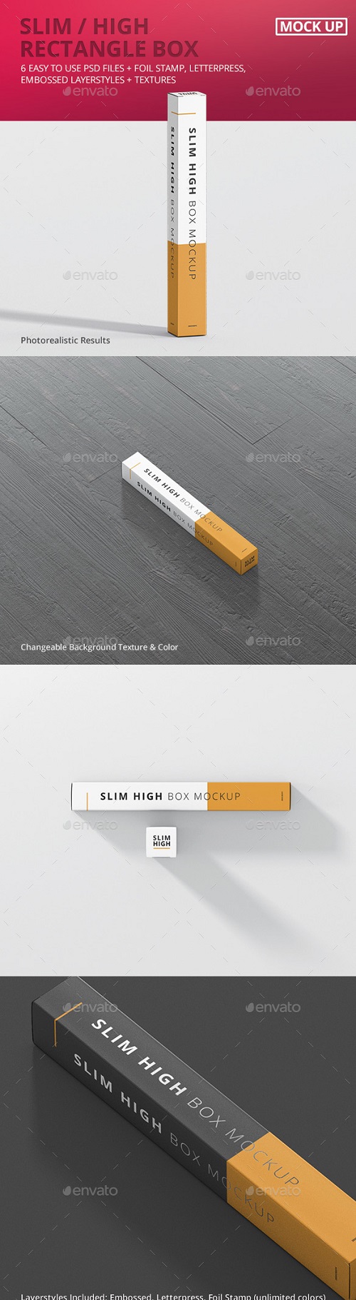 Box Mockup - Slim High Rectangle - 20605817