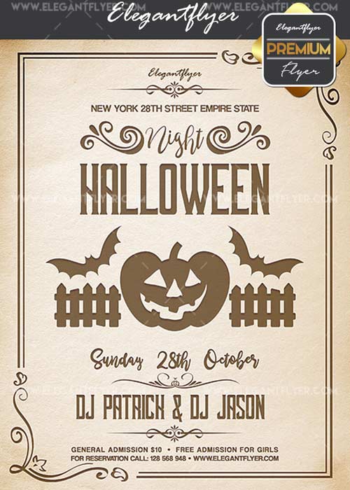 Halloween Night V02 Flyer PSD Template + Facebook Cover