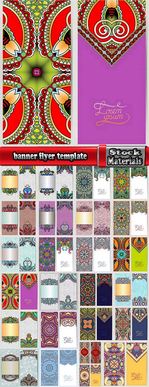 banner flyer template ethnicity calligraphic drawing decoration 5-25 EPS