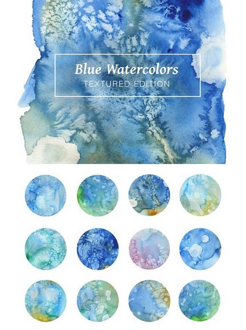 Blue Textured Watercolors 1794290