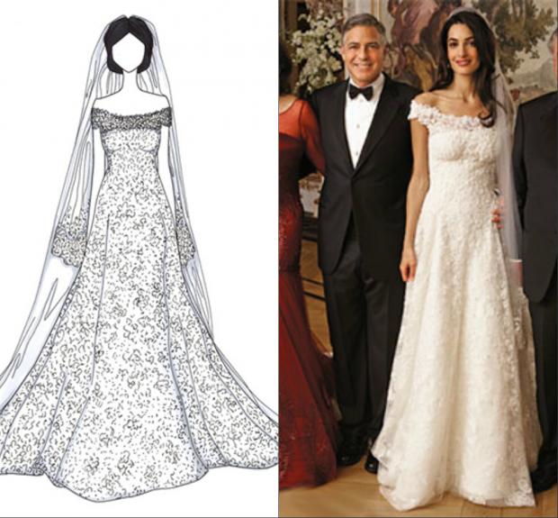 Амаль Клуни отдала в музей свое свадебное платье от знаменитого дизайнера