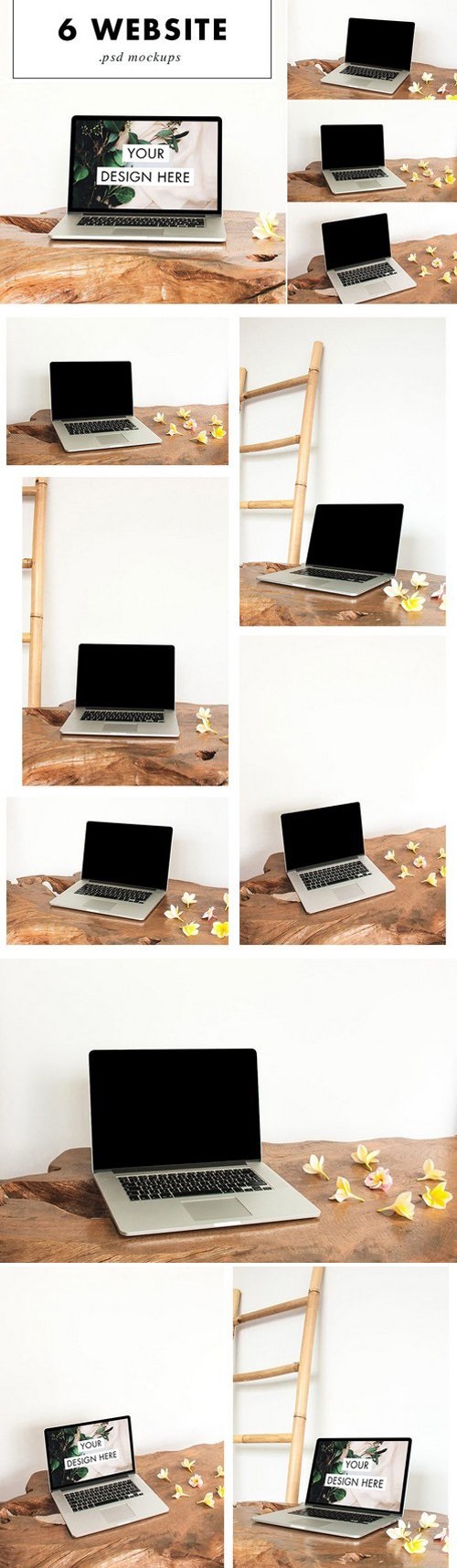 Mac Laptop Mockup PSD Wood Desk 1869120