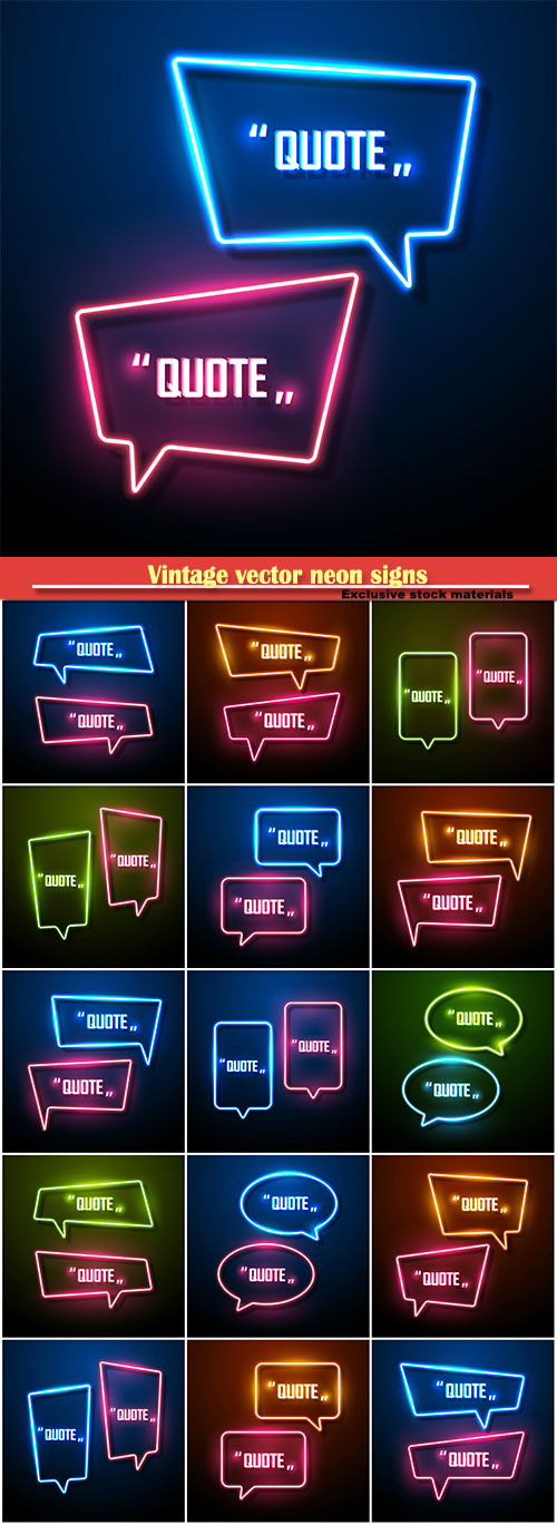 Vintage vector neon signs