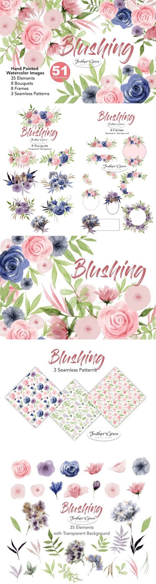Watercolor Flower Clipart - Blushing 1870446