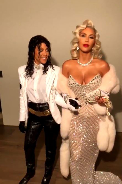 Ким и Кортни Кардашьян в образе Мадонны и Майкла Джексона