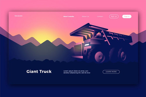 Giant Truck - Banner & Landing Page