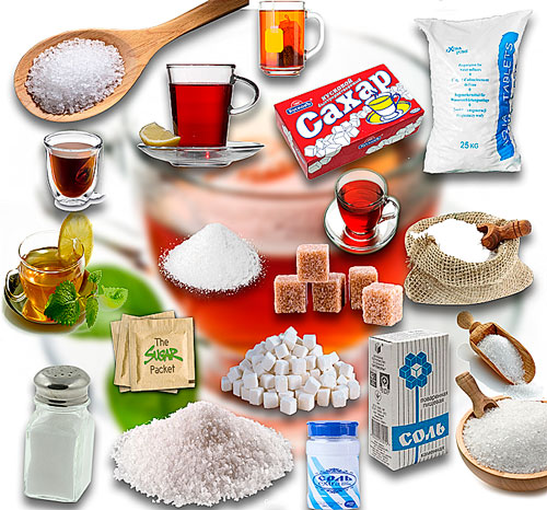Клип-арты для фотошопа - Сахар, соль и чай