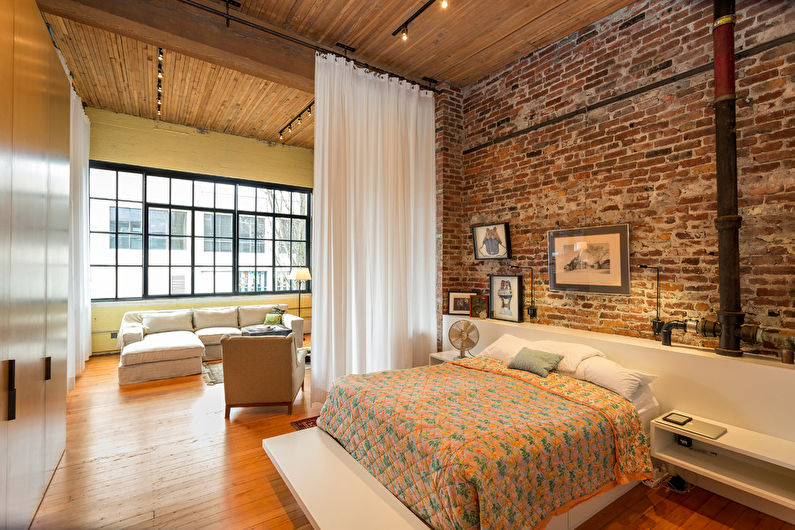 Дизайн спальни в стиле лофт 75 фото и идей, красивые интерьеры