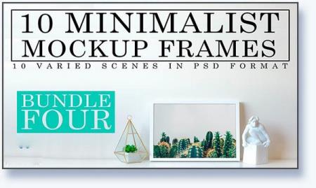 CreativeMarket - 10 Minimalist White Mockup Frames (2017)