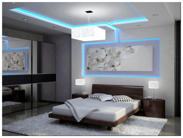Восхитительный дизайн спальни с использованием светодиодной ленты. Не так ли?