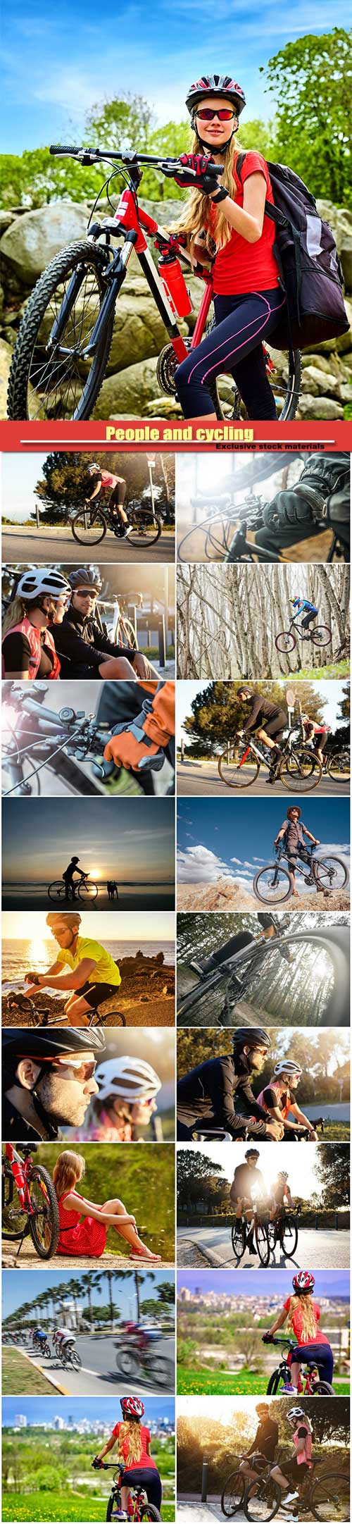 People and cycling, fitness and active lifestyle