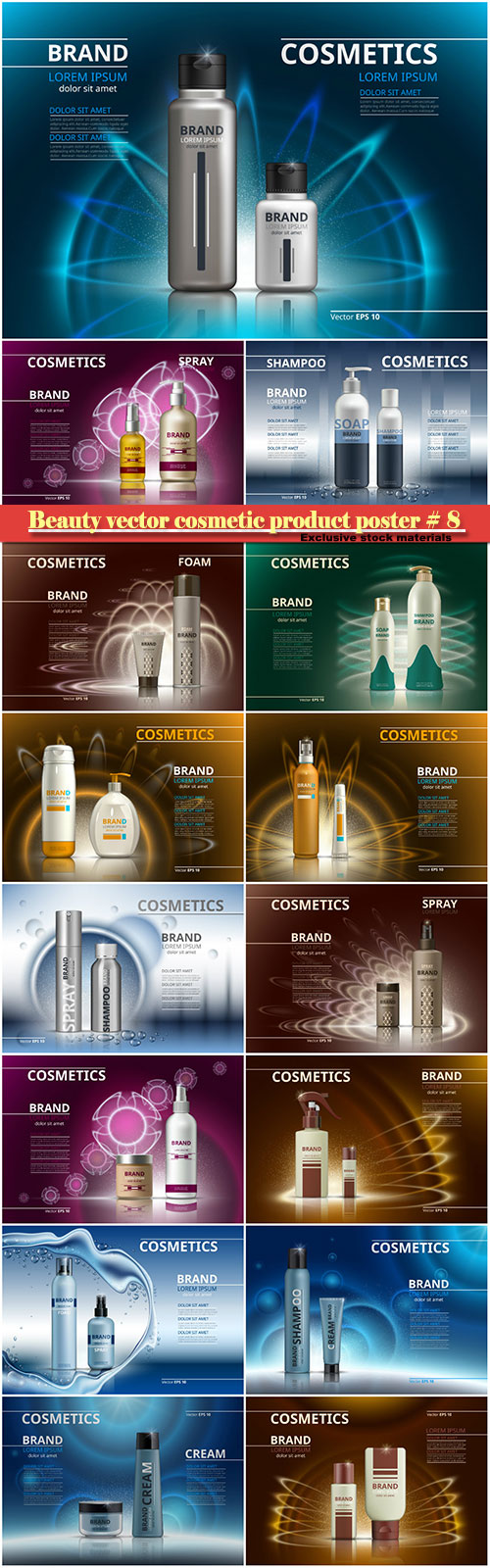 Beauty vector cosmetic product poster # 8