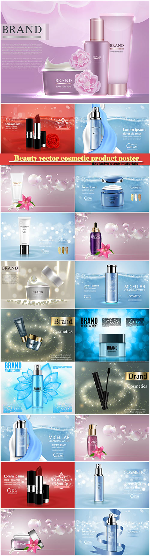 Beauty vector cosmetic product poster # 14